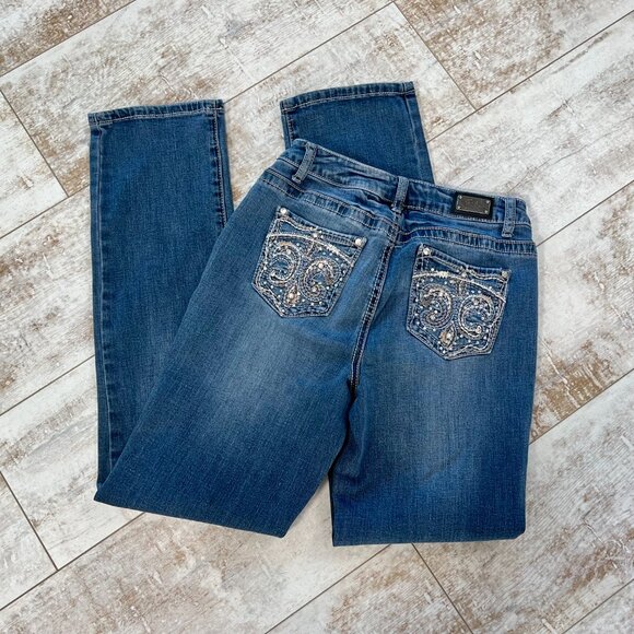 Embellished Earl Jean Denim Straight Leg Jeans - Picture 3 of 7
